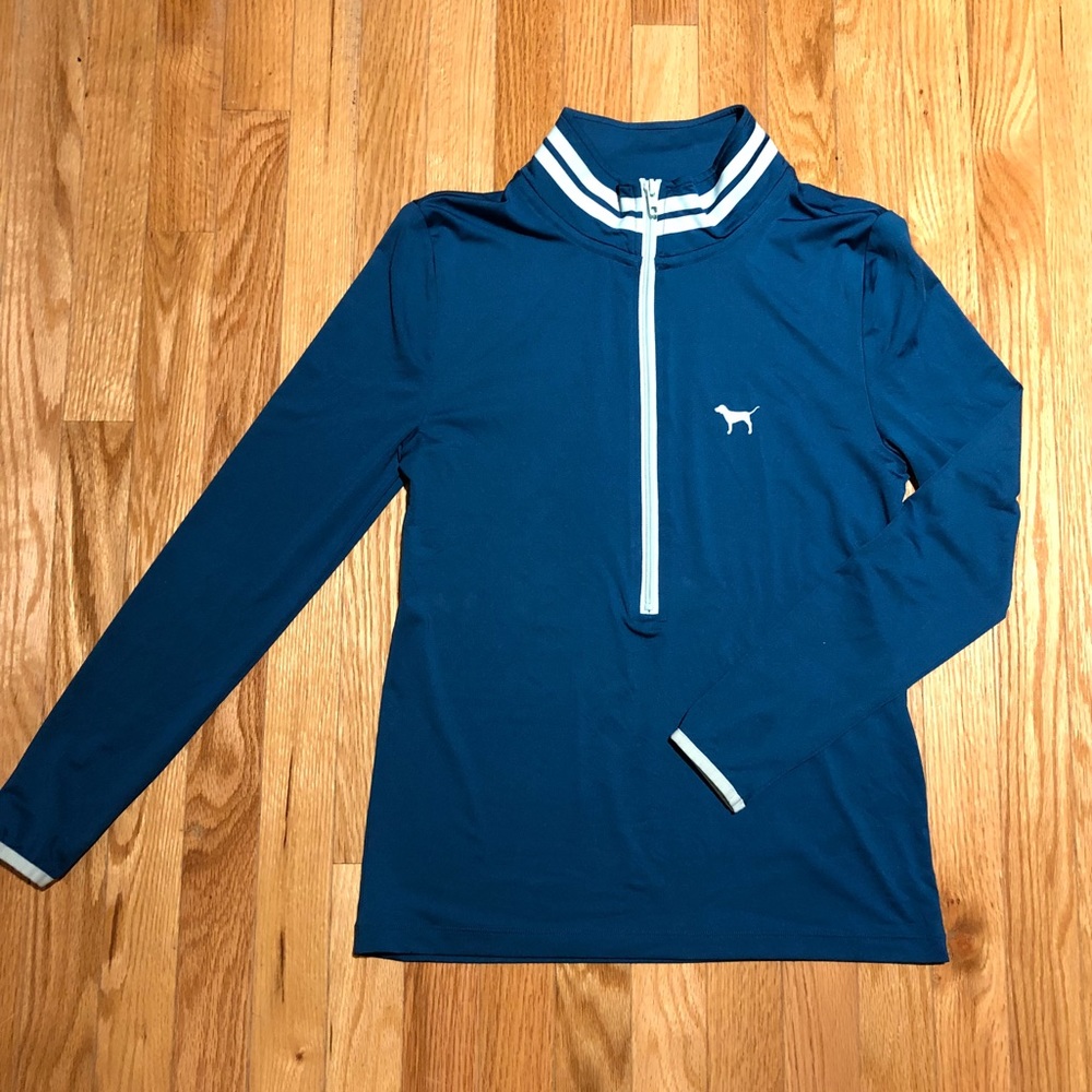 VS Pink Ultimate Half Zip (Size M) Teal Blue